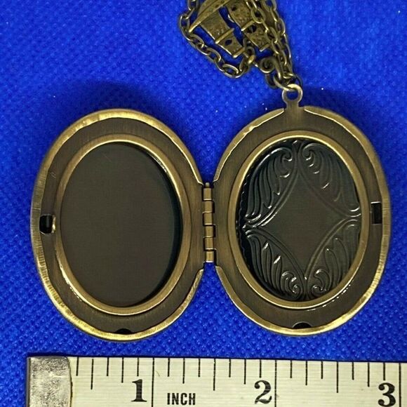 Bronze Octopus Ship Antique Gold Locket Necklace - Picture 9 of 9